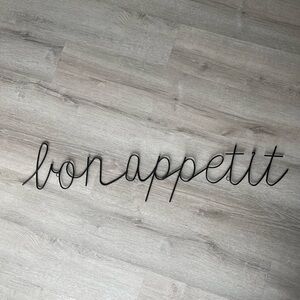 Bon Appetit Wire Wall Art Sign - Black Script